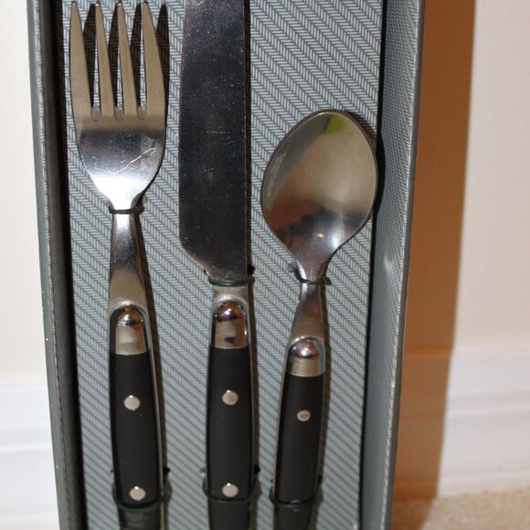 Retro Allena Black handle Flatware Set by Threshold - Picture 4 of 4